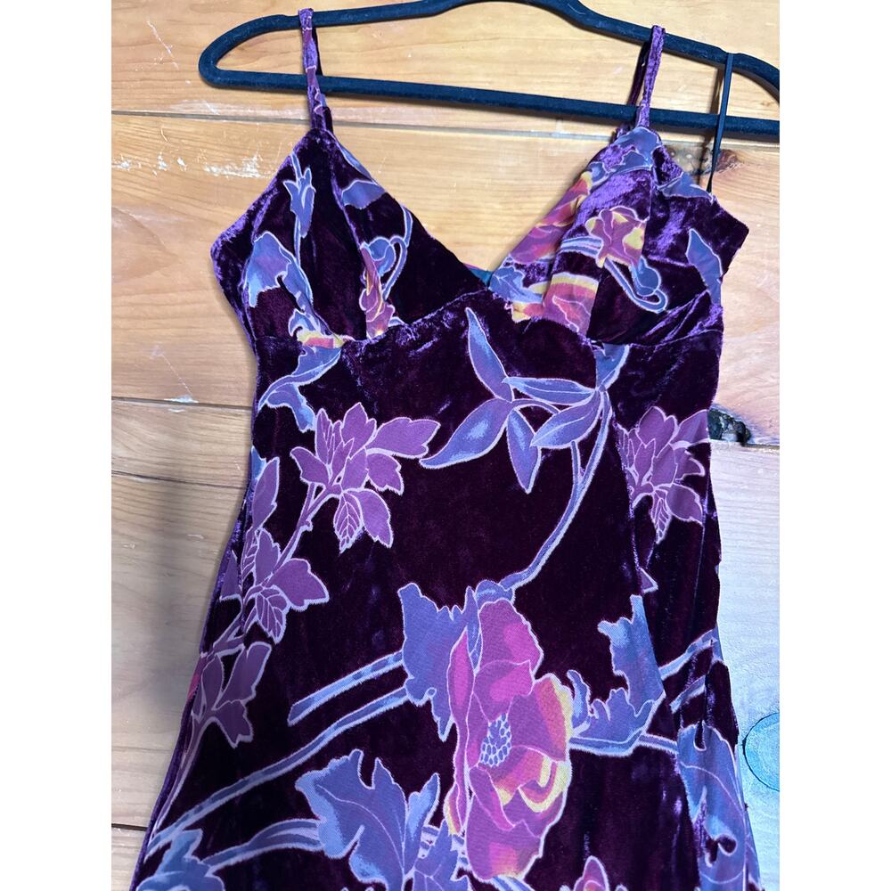 NWT Lulus Divine Allure Burgundy Floral Burnout Velvet Midi Dress Gala Size XS - Picture 5 of 8